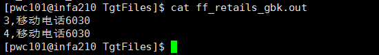 ASCII模式输出结果
