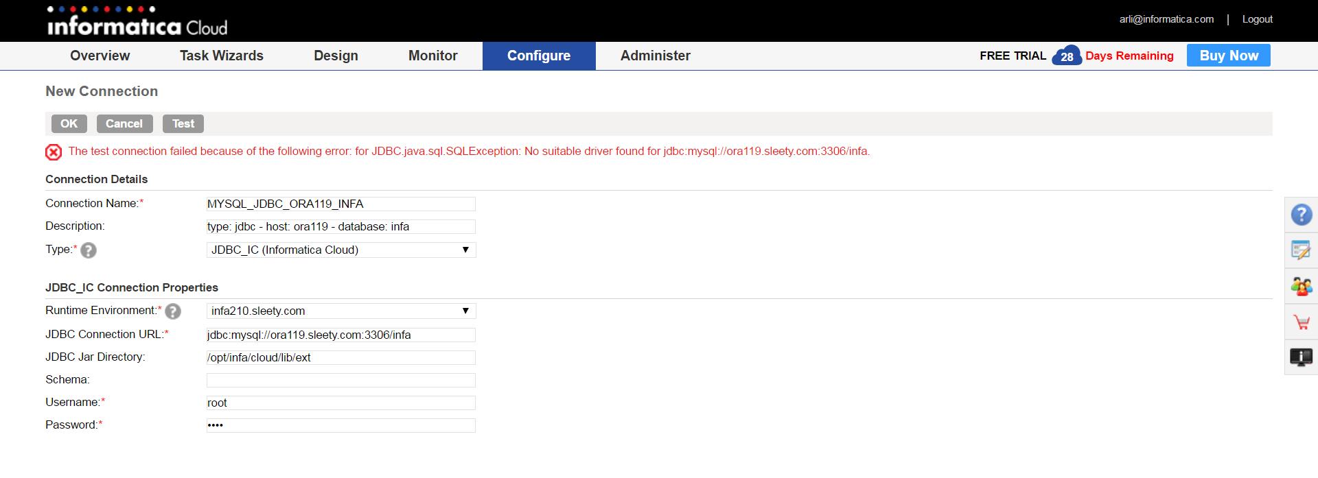 MySQL JDBC Connection faiulre