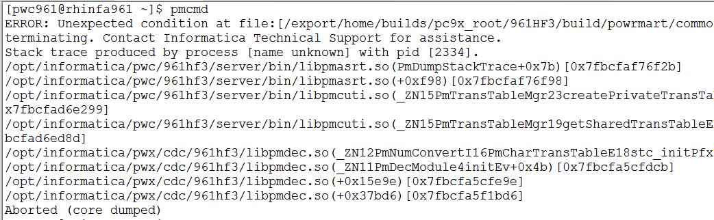 Command Core Dumped